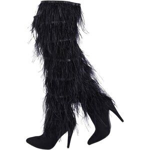 Women Pointed Toe Sparkle Over the Knee Boots Winter Stiletto Heel Thigh Bootie